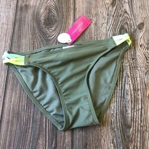 NWT Xhilaration Green Bikini Bottoms Woven Hips
